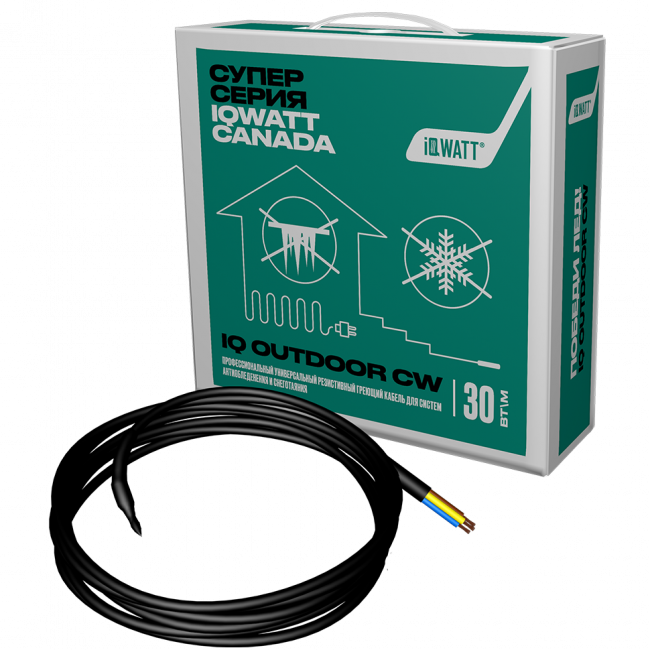 Греющий кабель для систем антиобледенения и снеготаяния IQ OUTDOOR CW 180м